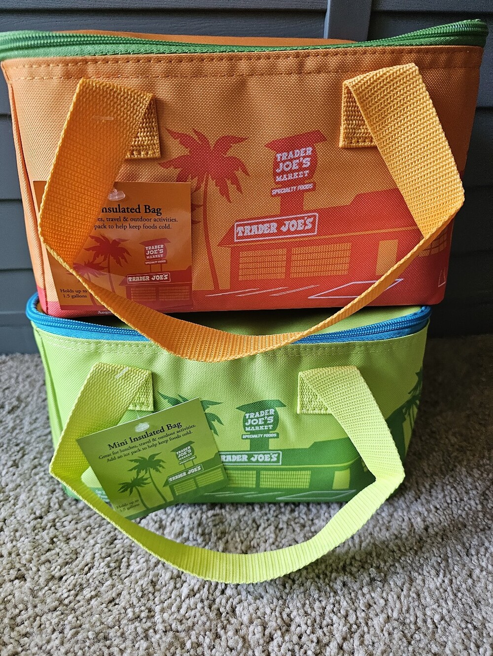 NWT Authentic Trader Joe’s Mini Insulated Bags Set of 2